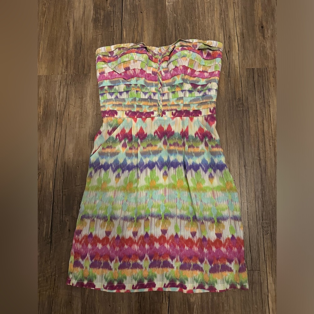 COPY - Charlie Jade Multicolor Spring/Summer 100% Silk Mini Dress Sz Sm EUC